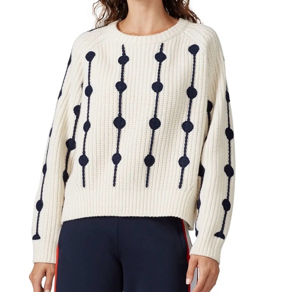 NWT Tory Burch Sport Merino Wool Dot Sweater - Picture 2 of 10